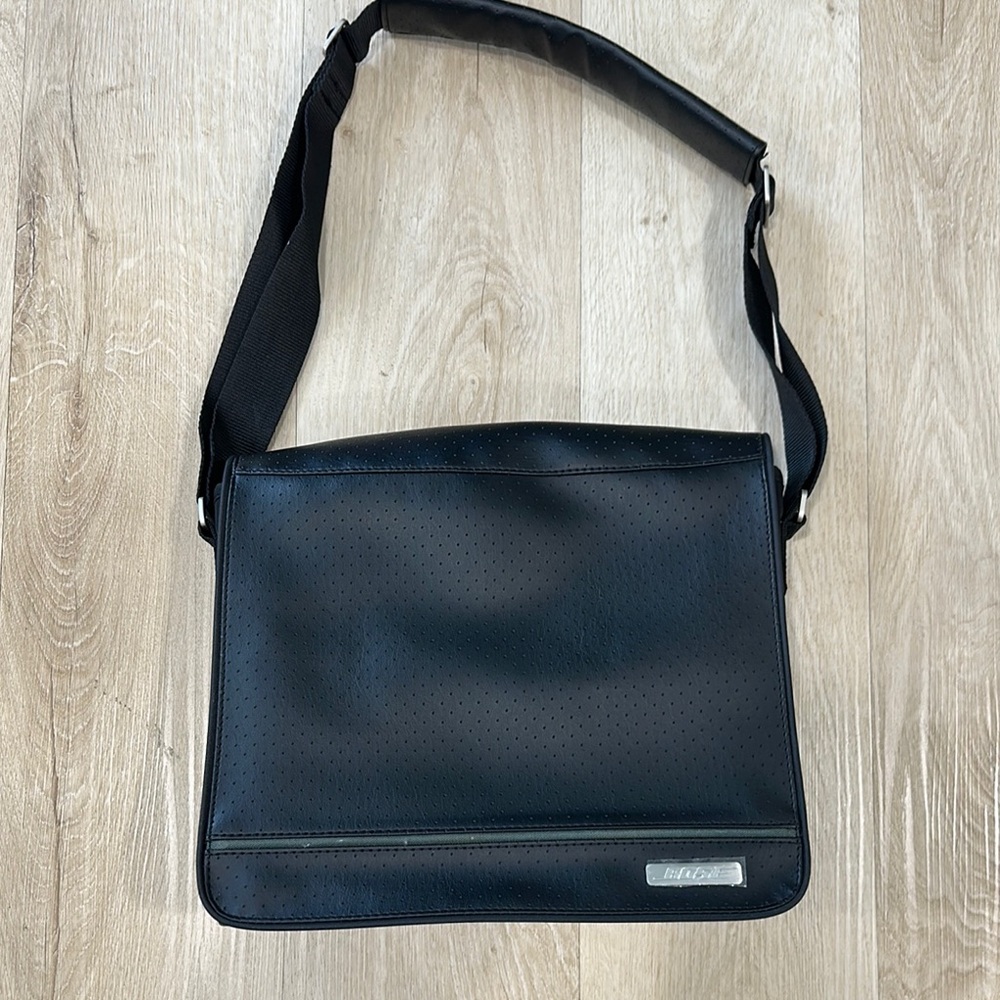 Black Leather Messenger Bag